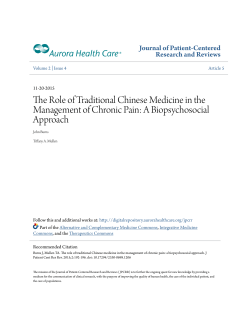 The Role of Traditional Chinese Medicine in the Management of