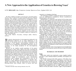 A New Approach to the Application of Genetics to Brewing