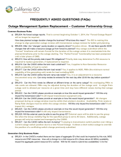 Outage Management System - Western Energy Imbalance Market