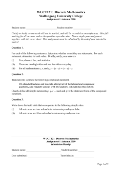 Archive of all assignments and solutions Autumn 2010