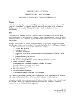 Provision of Information Technology Resources