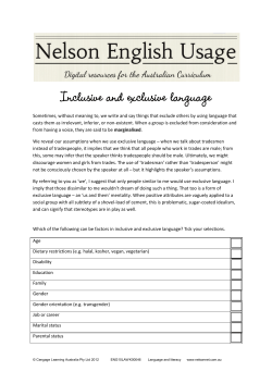 Inclusive and exclusive language