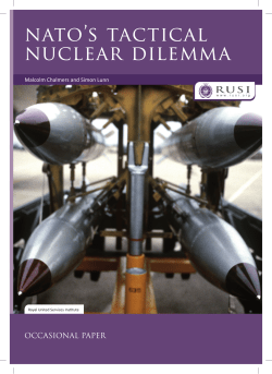 nAto`s tActIcAL nucLEAR DILEMMA