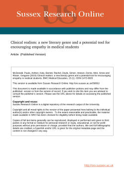 Clinical realism: a new literary genre and a potential tool for