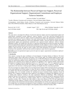 The Relationship between Perceived Supervisor