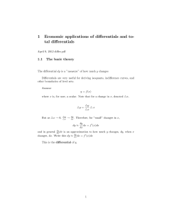 1 Economic applications of differentials and to
