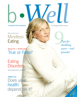 Mindless Eating Eating Disorders True or False