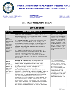 2014 NAACP RESOLUTIONS RESULTS CIVIL RIGHTS