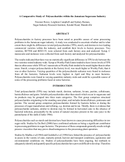 A Comparative Study of Polysaccharides within the Jamaican