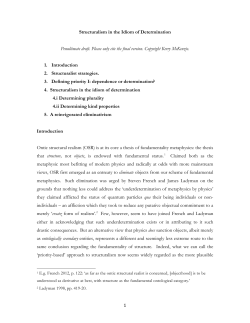 Structuralism in the Idiom of Determination.