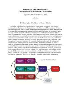 Constructing a TpB Questionnaire