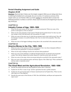 Period 6 Reading Assignment and Guide Chapters 24