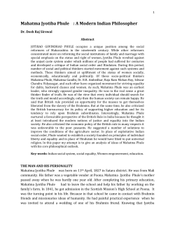 Mahatma Jyotiba Phule : A Modern Indian Philosopher (PDF