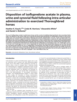 Disposition of isoflupredone acetate in plasma, urine and synovial