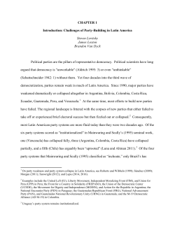 Challenges of Party-Building in Latin America Steven Levitsky
