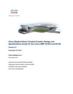 Cisco StadiumVision Content Creation Design and Specifications