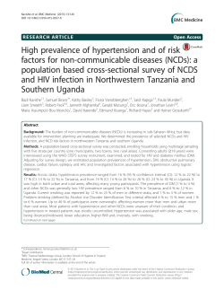 High prevalence of hypertension and of risk factors for non