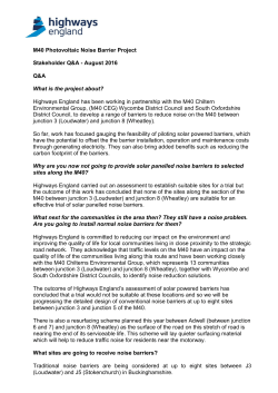 Details on the M40 Photovoltaic Noise Barrier Project