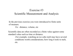 Exercise #3 Scientific Measurement and Analysis