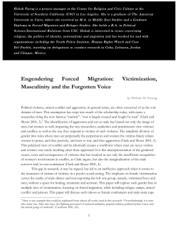 Engendering Forced Migration: Victimization, Masculinity and the