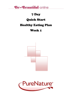 7 Day Quick Start Healthy Eating Plan Week 1