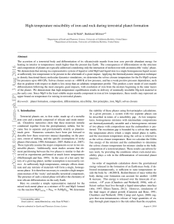 High-temperature miscibility of iron and rock during terrestrial planet