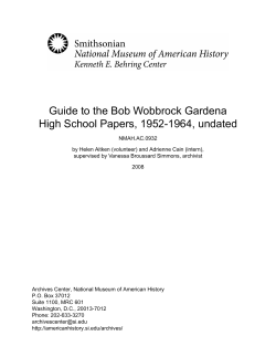 Guide to the Bob Wobbrock Gardena High School Papers, 1952