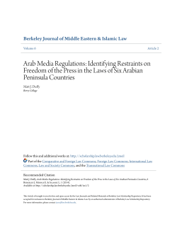Arab Media Regulations - Berkeley Law Scholarship Repository