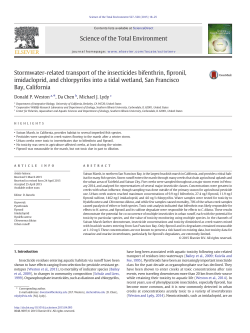 Stormwater-related transport of the insecticides bifenthrin, fipronil