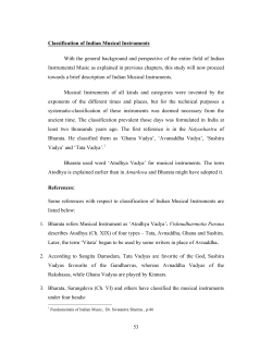 Classification of Indian Musical Instruments