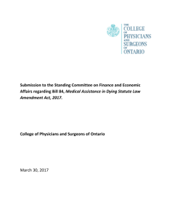 Submission to the Standing Committee on Finance and Economic