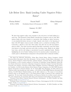 Life Below Zero: Bank Lending Under Negative Policy Rates