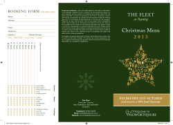 Christmas Menu - The Fleet at Twyning