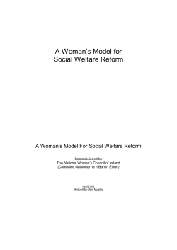A Woman`s Model for Social Welfare Reform