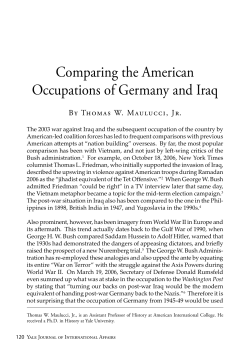 Comparing the American Occupations of Germany and Iraq