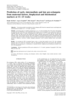 Prediction of early, intermediate and late pre