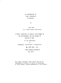 An examination of vowel epenthesis in Spanish.