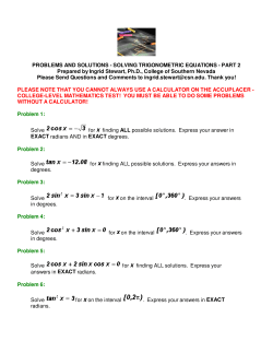 Solving Trigonometric Equations