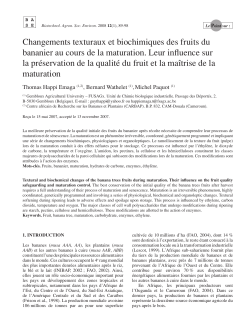 Changements texturaux et biochimiques des fruits du