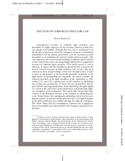 the path of corporate fiduciary law