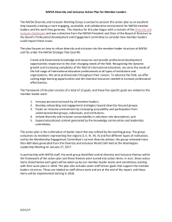 NAFSA Diversity and Inclusion Action Plan for Member Leaders 3/21