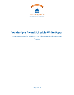 VA Multiple Award Schedule White Paper