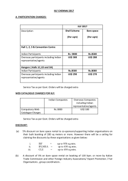 IILF CHENNAI 2017 A. PARTICIPATION CHARGES