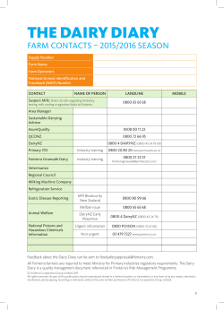 Dairy Diary - Farm Source