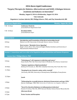 Conference agenda - Kern Lipid Conference