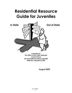 Residential Manual - Maryland Office of the Public Defender