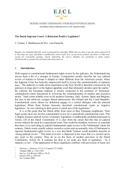 The Dutch Supreme Court: A Reluctant Positive Legislator? J