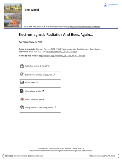 Electromagnetic Radiation And Bees, Again&hellip;