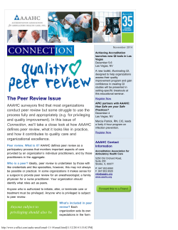 The Peer Review Issue