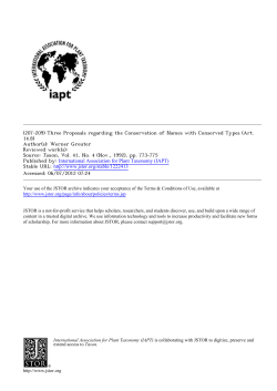 (207-209) Three Proposals regarding the Conservation of Names